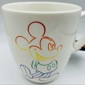 Disney Collector Mug LGBTQ Pride Mickey Mouse NWT | 18 oz Rainbow White Ceramic